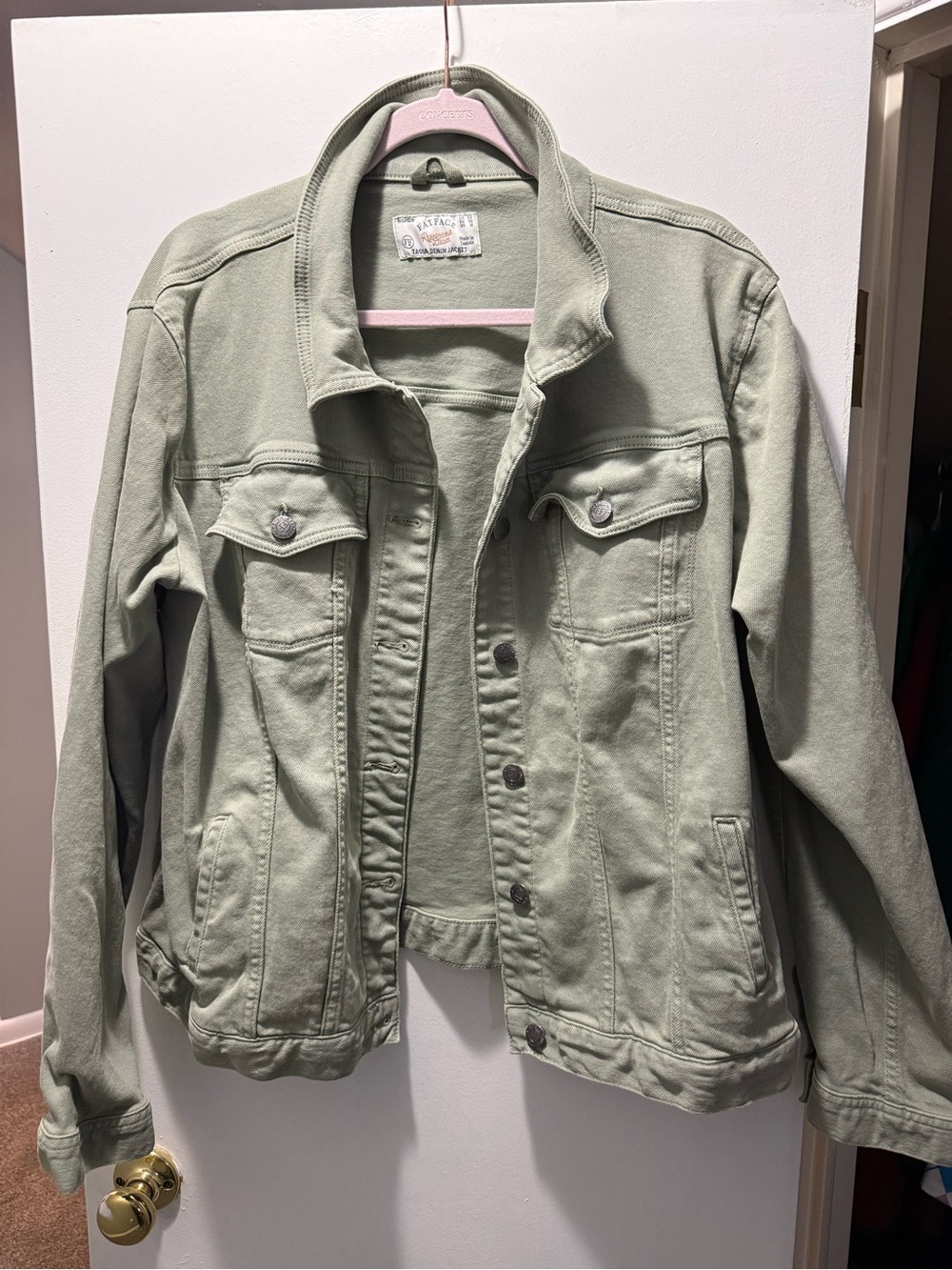Fat Face Sage Green Denim-Style Jacket